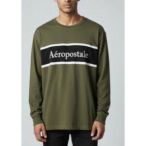 Aeropostale Green Long-Sleeve XL  Crew Neck Shirt With Logo Design